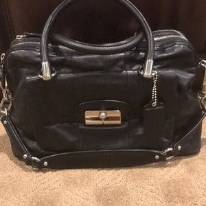 Black leather coach bag